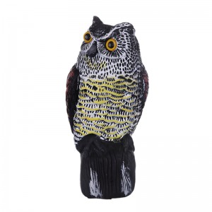 Grote Fake Solar Power Plastic Owl Decoy Statue Garden Scarecrow Scarer